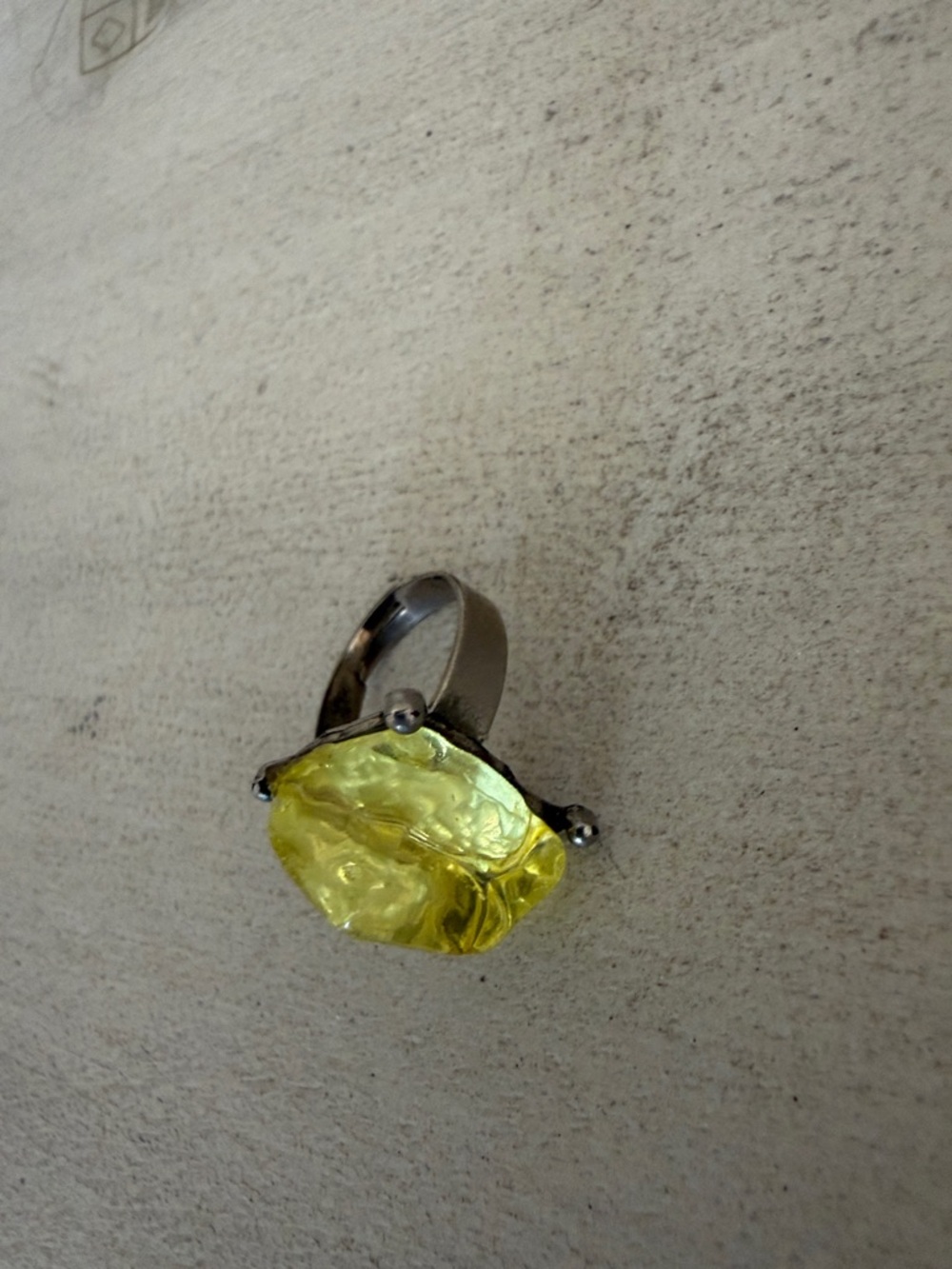 Yellow cocktail ring